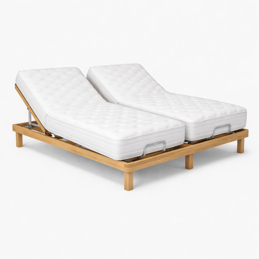 Pack  2 Articulados madeira elétricos + 2 colchões Comfort